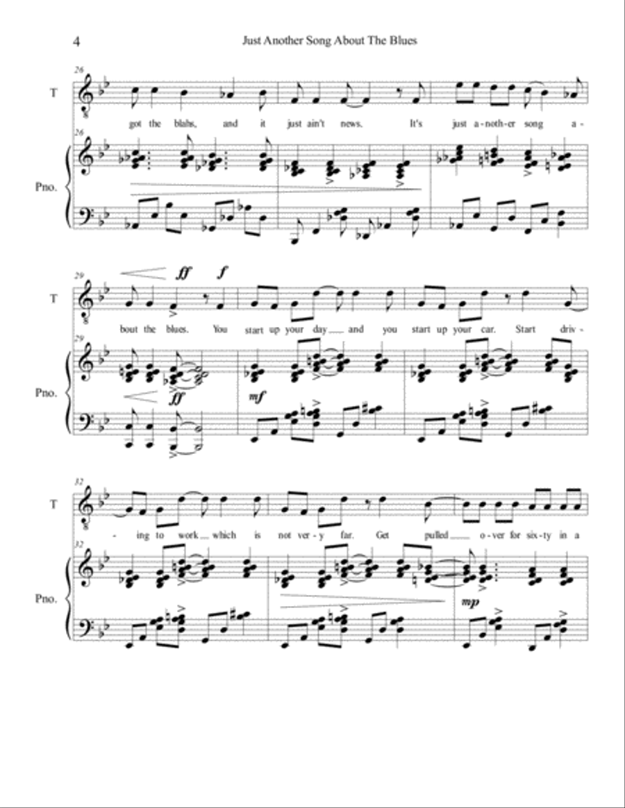 Just Another Song About The Blues Tenor Voice scores gallery preview page 4