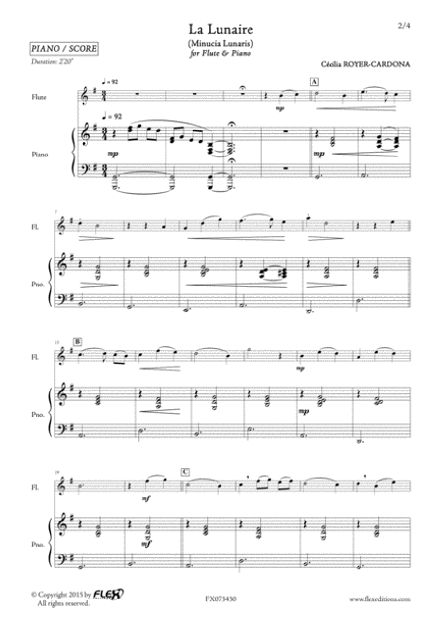 La Lunaire La Lunaire Flute Solo scores gallery preview page 2