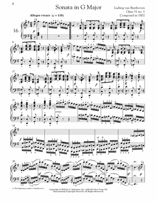 Book cover for Piano Sonata No. 16 In G Major, Op. 31, No. 1
