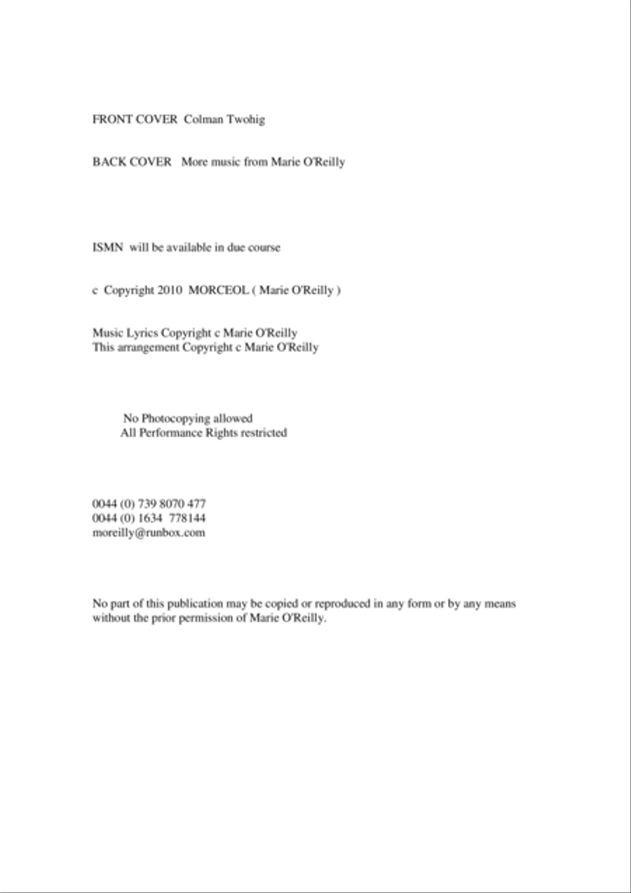RÍ NOLLAG CHRISTMAS KING for SATB and PIANO 4-Part scores gallery preview page 2