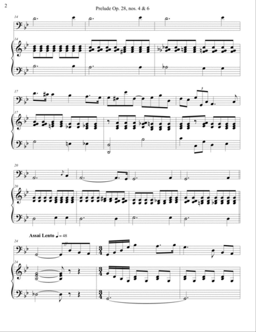 Preludes nos. 4&6 from Opus 28 Bassoon scores gallery preview page 2