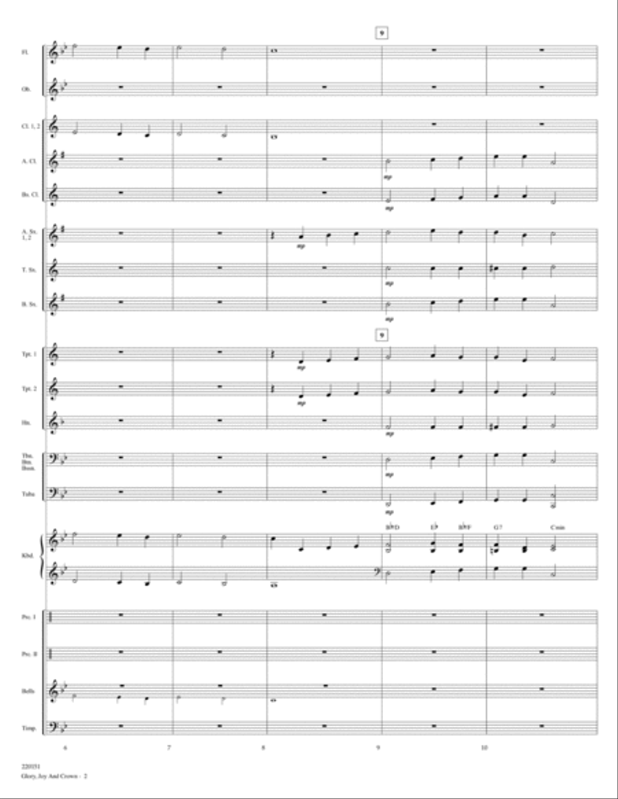 Glory, Joy and Crown (Fairest Lord Jesus) Concert Band scores gallery preview page 2