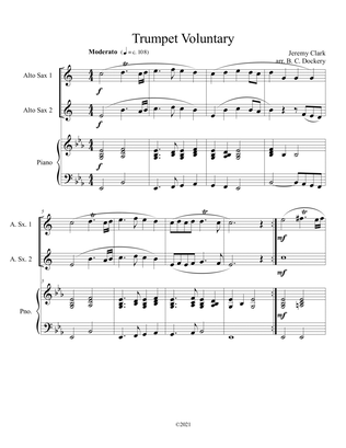 Book cover for Trumpet Voluntary (Alto Sax Duet) with optional piano accompaniment