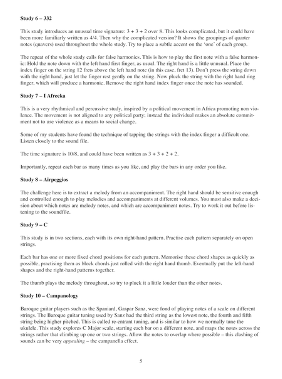 20 Progressive Fingerstyle Studies for Uke Ukulele scores gallery preview page 6