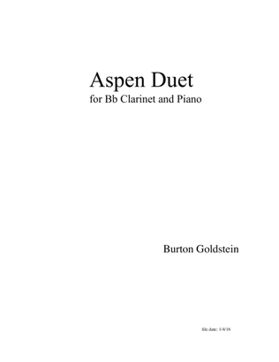 Aspen Duet for clarinet and piano