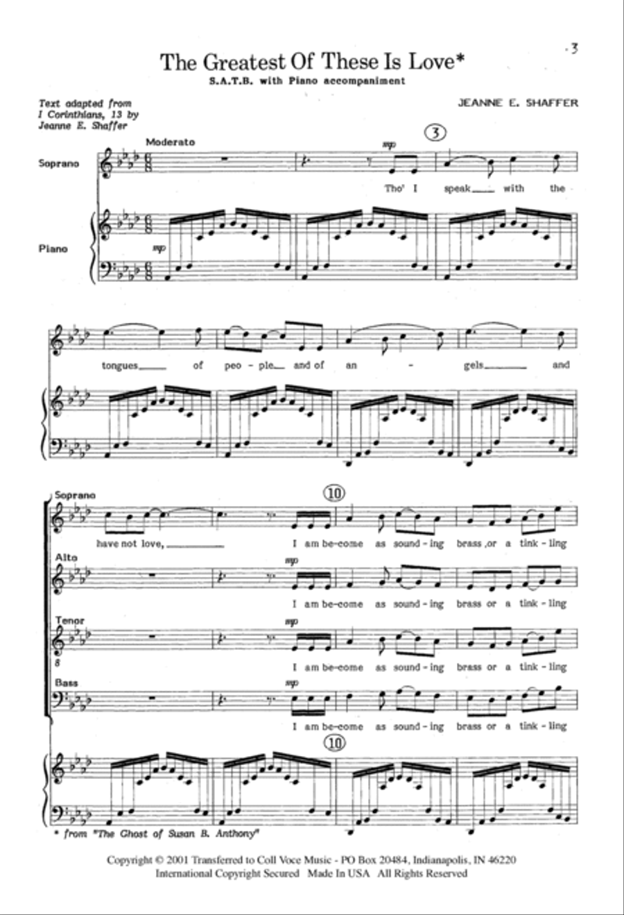 The Greatest of These is Love 4-Part scores gallery preview page 2