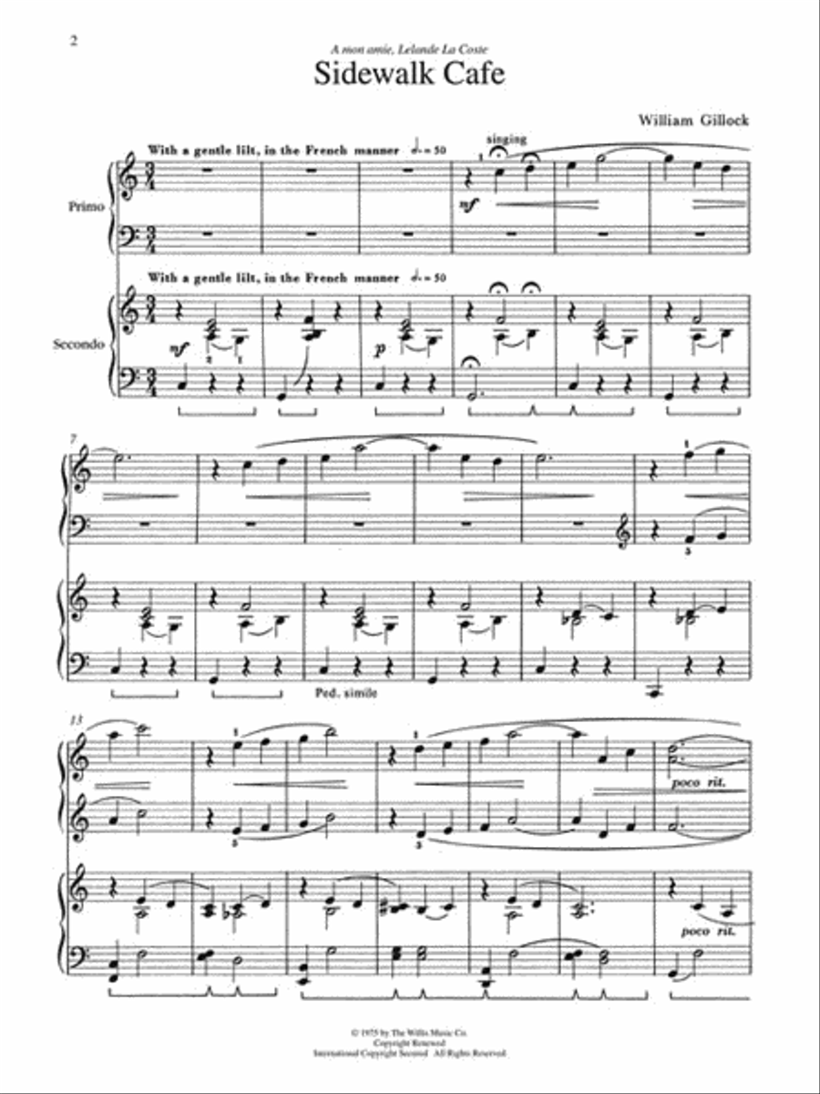 Sidewalk Cafe 1 Piano, 4-Hands scores gallery preview page 2