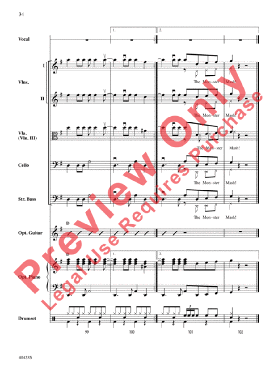 Monster Mash String Orchestra scores gallery preview page 35