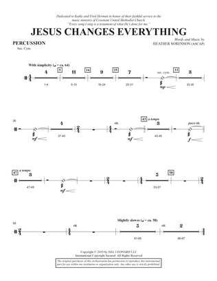 Book cover for Jesus Changes Everything - Percussion