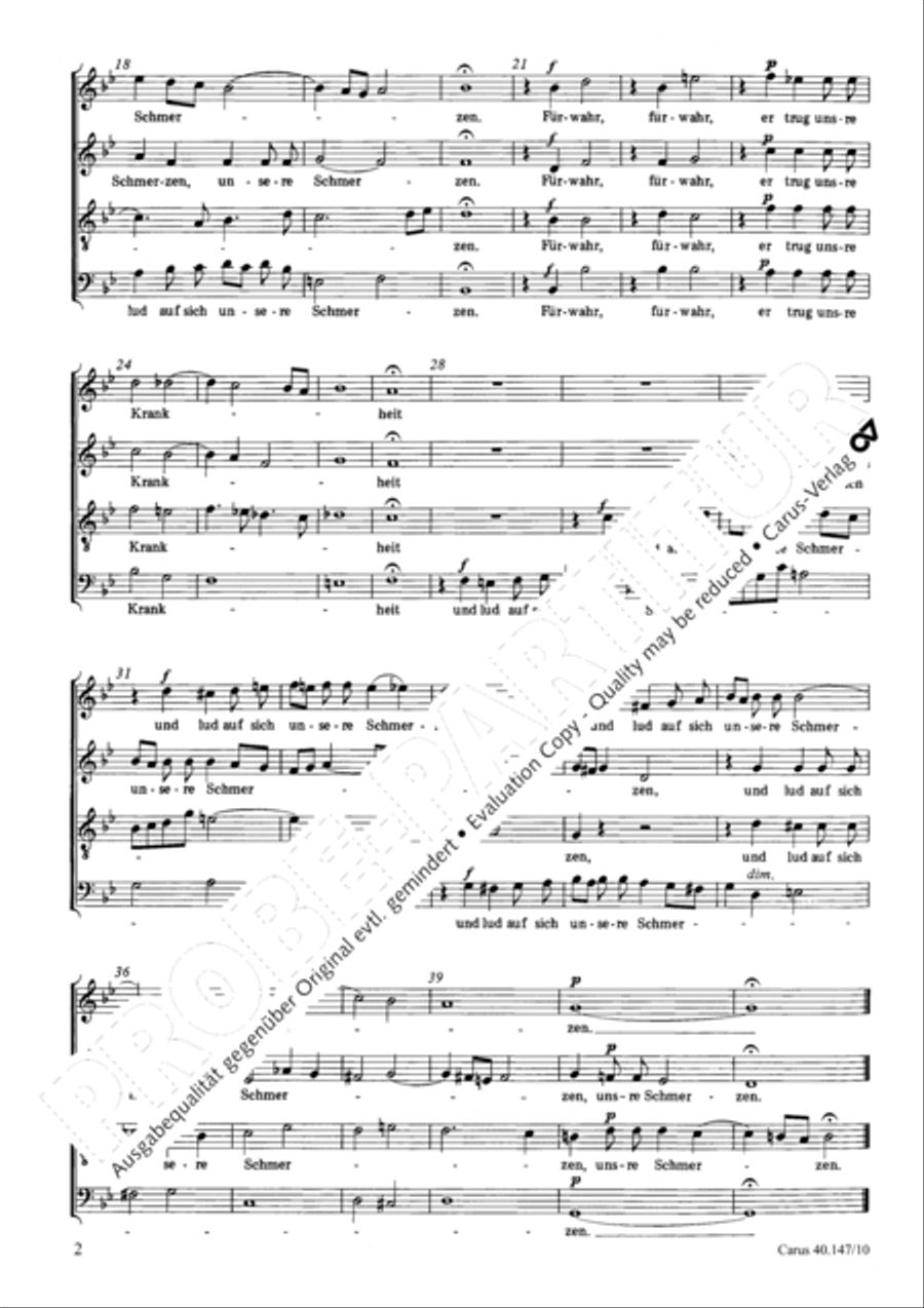 Graun: Furwahr, er trug; Herr, ich habe lieb Score scores gallery preview page 3