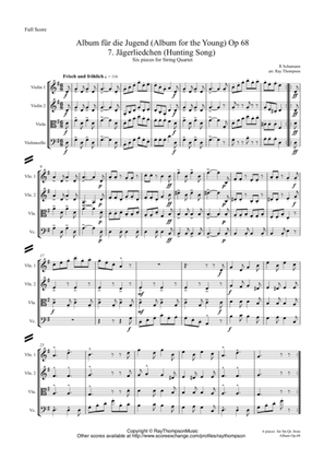 Schumann: Album für die Jugend (Album for the Young) Op.68 "6 pieces for string quartet"