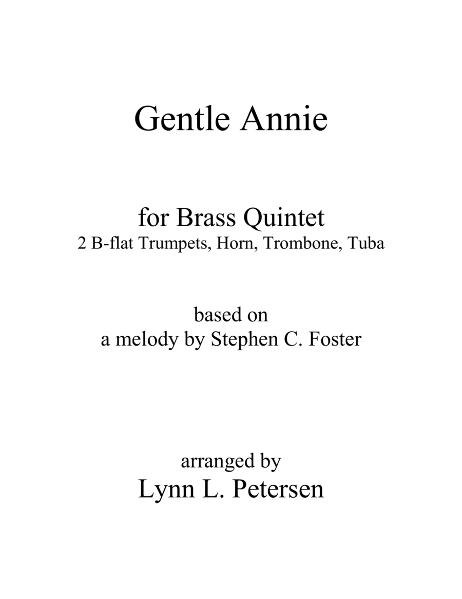 Gentle Annie for brass quintet image number null