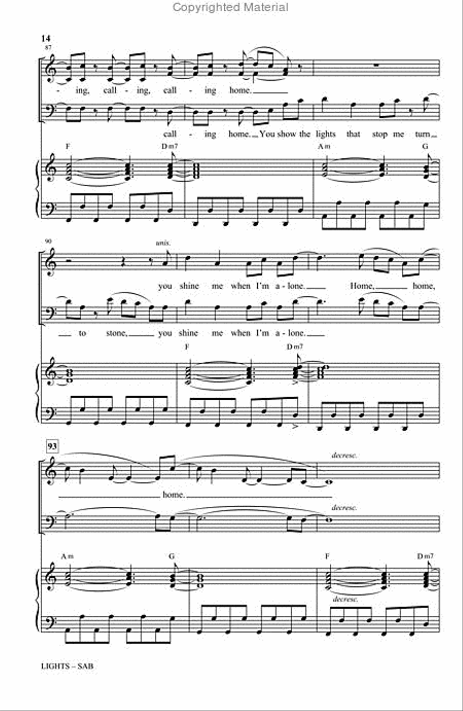 Lights 3-Part scores gallery preview page 14