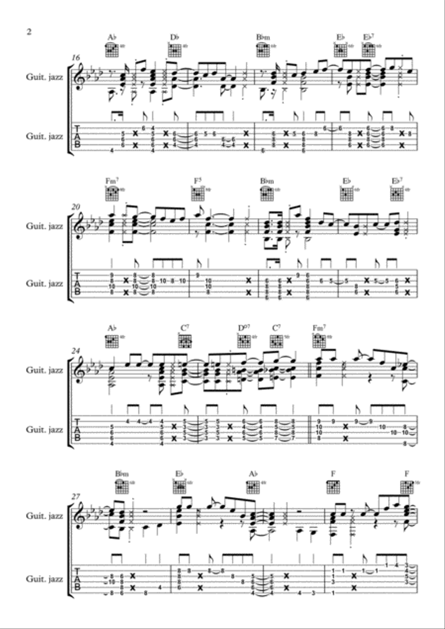 Killing Me Softly With His Song Guitar Tablature scores gallery preview page 2