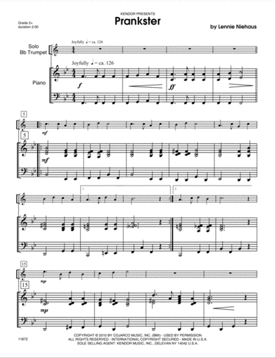 Prankster B-Flat Trumpet scores gallery preview page 2