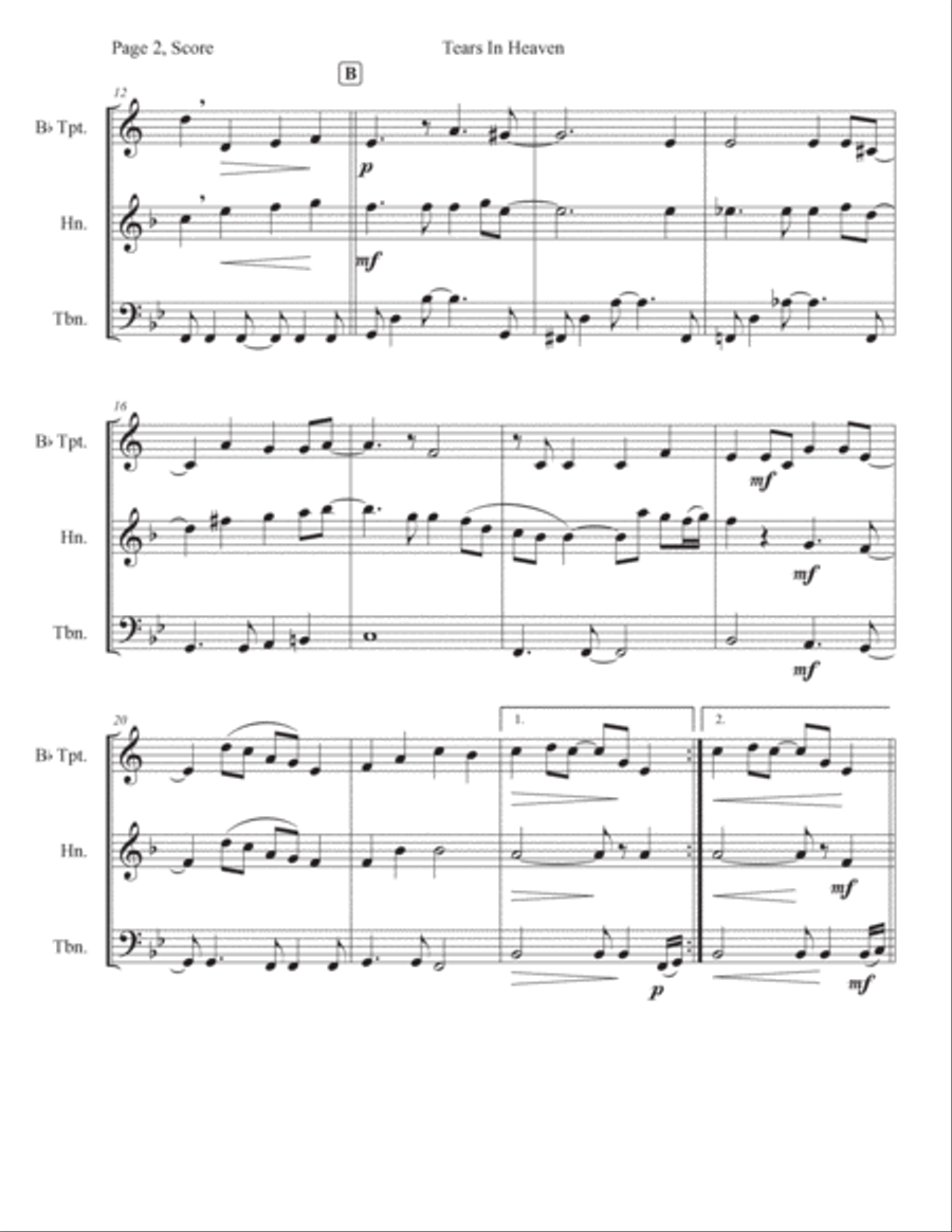 Tears In Heaven Horn scores gallery preview page 2
