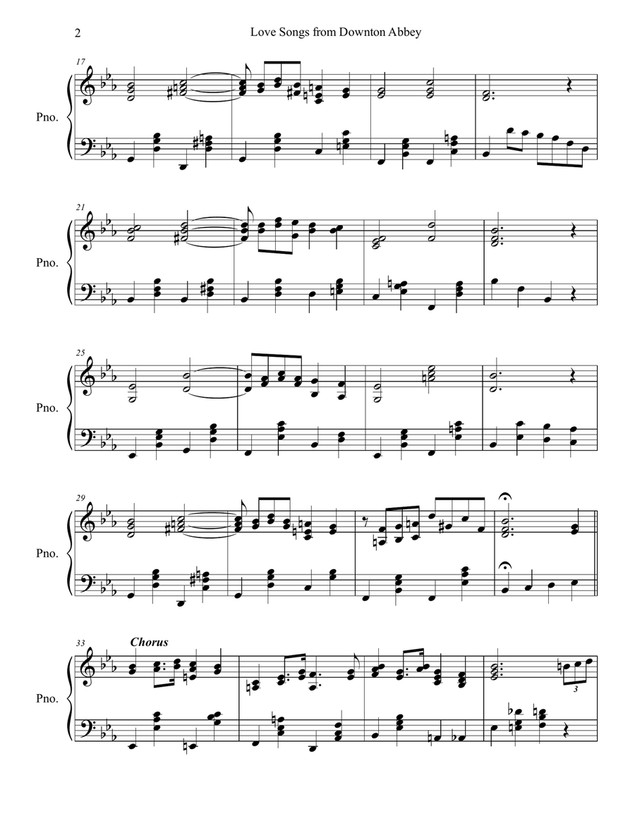 Love Songs from Downton Abbey Piano Solo scores gallery preview page 2