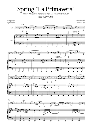Book cover for "Spring" (La Primavera) by Vivaldi - Easy version for TUBA & PIANO