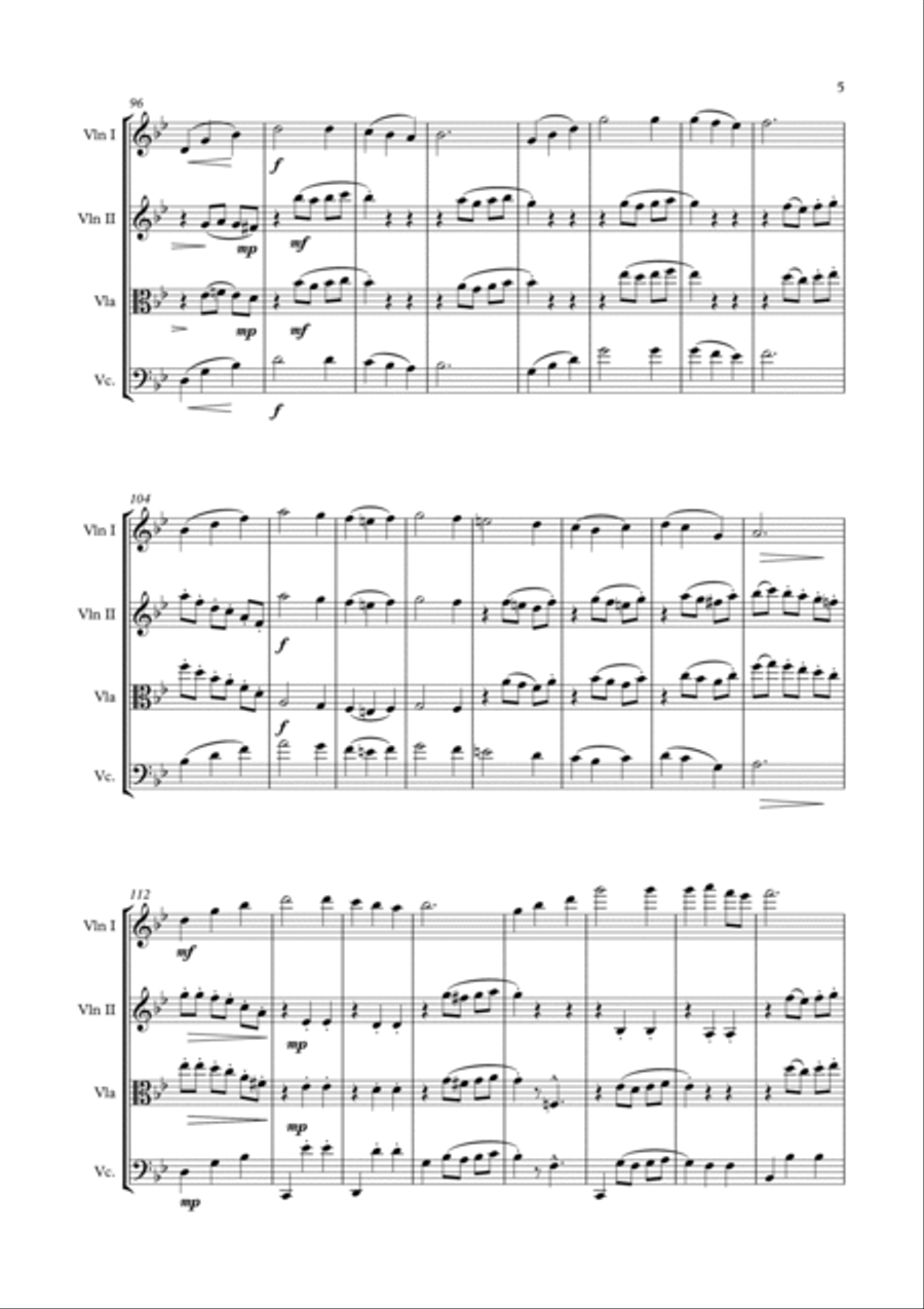 Howl's Moving Castle String Quartet scores gallery preview page 5