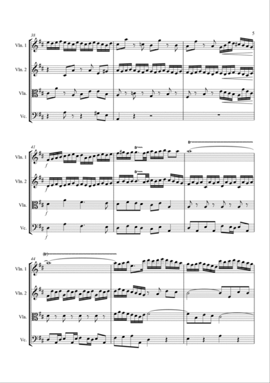 'Little' Fugue in G Minor - For String Quartet String Quartet scores gallery preview page 6