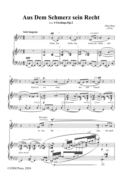 Alban Berg-Aus Dem Schmerz sein Recht(1910),in f minor,Op.2 No.1 image number null