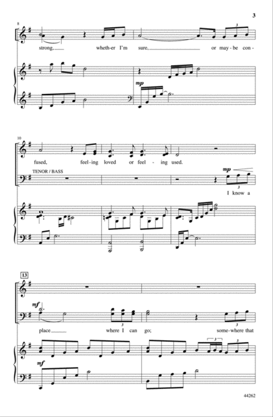 Safe Within Your Arms Choir scores gallery preview page 2