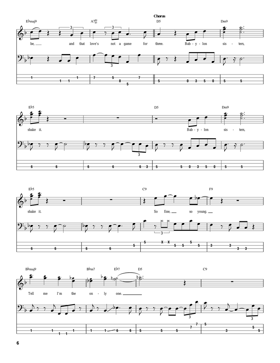 Babylon Sisters Acoustic Guitar scores gallery preview page 6