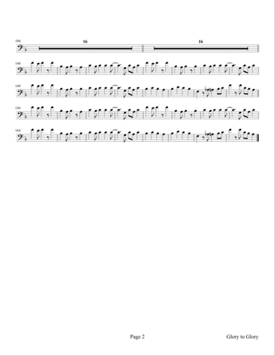 Glory to Glory Piano, Vocal, Guitar scores gallery preview page 2