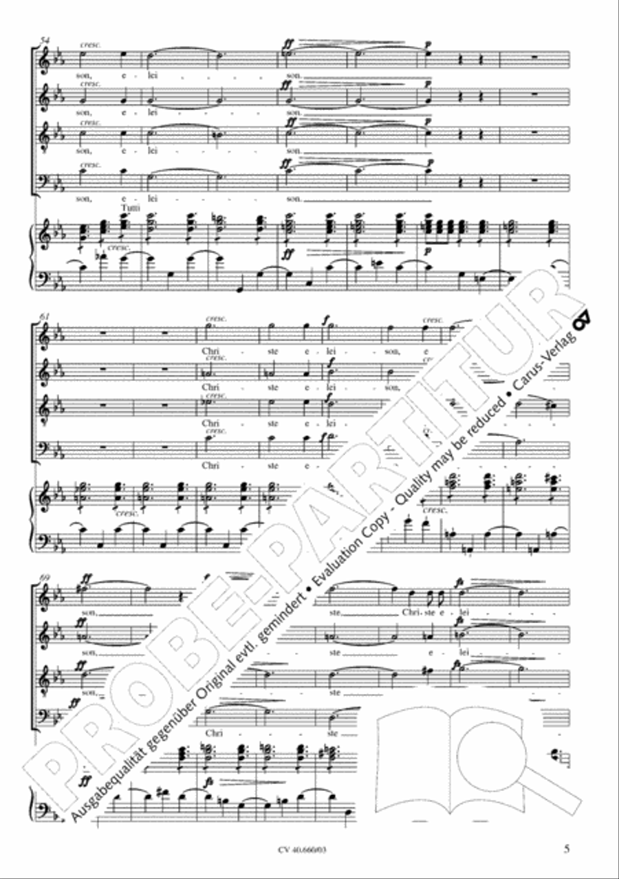Mass in E flat major (Messe in Es) SATTB scores gallery preview page 6