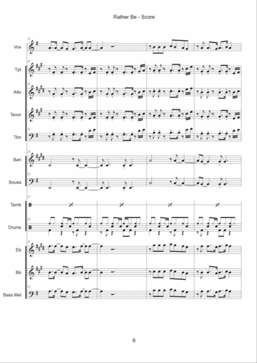 Rather Be Large Ensemble scores gallery preview page 6