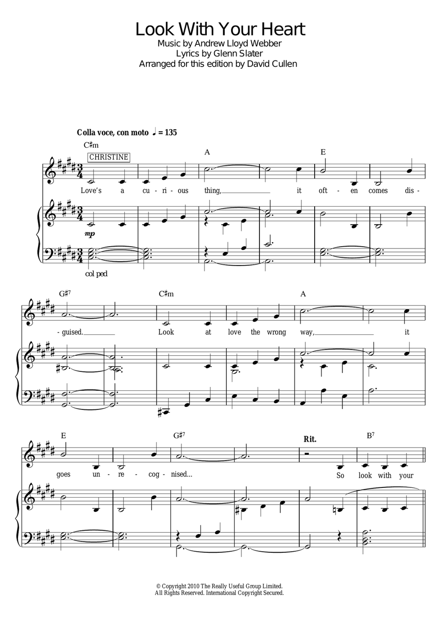 Look With Your Heart (from Love Never Dies) Guitar scores gallery preview page 1