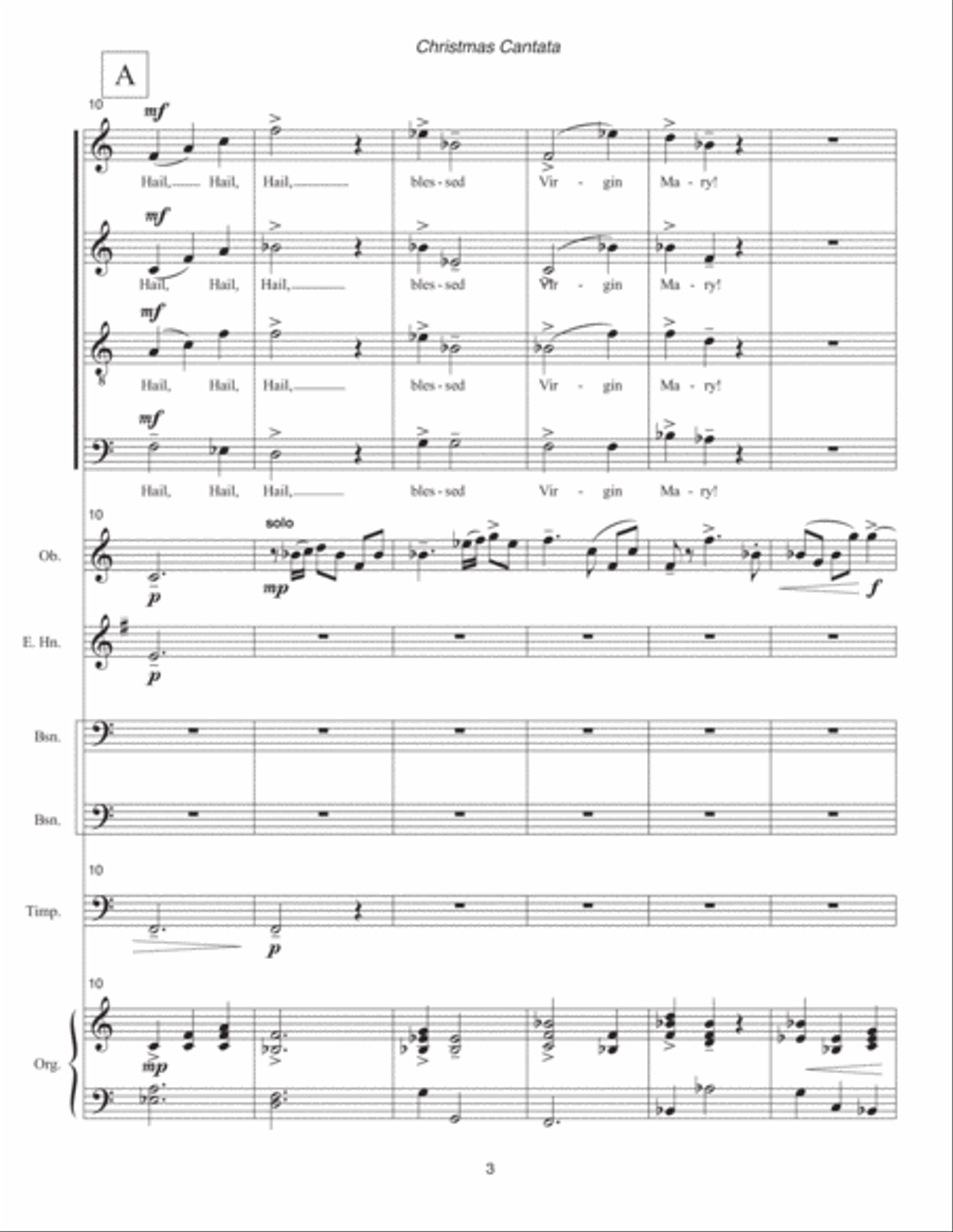 Christmas Cantata (2001) for SATB chorus, oboe, English horn, 2 bassoons, timpani and organ 4-Part scores gallery preview page 6