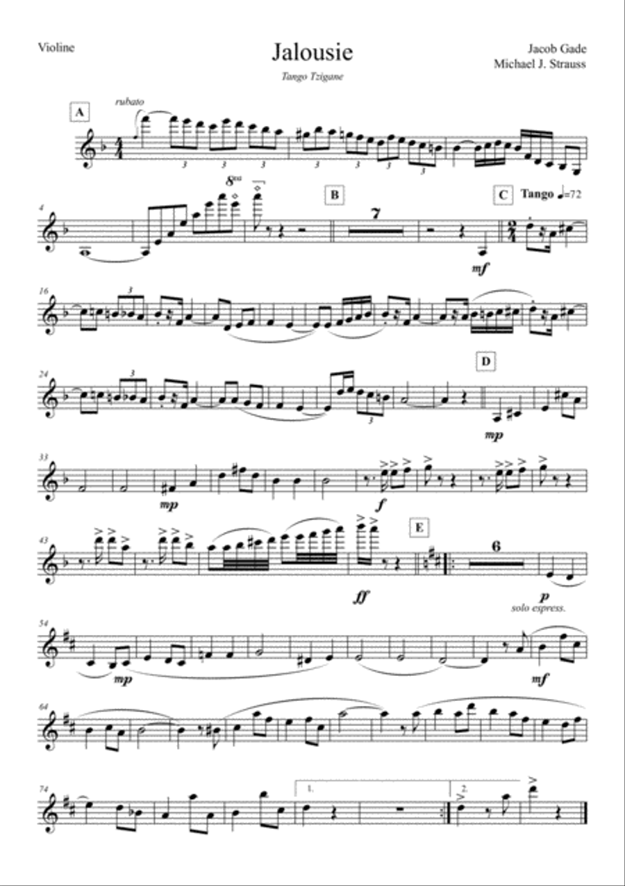 Jalousie Small Ensemble scores gallery preview page 1