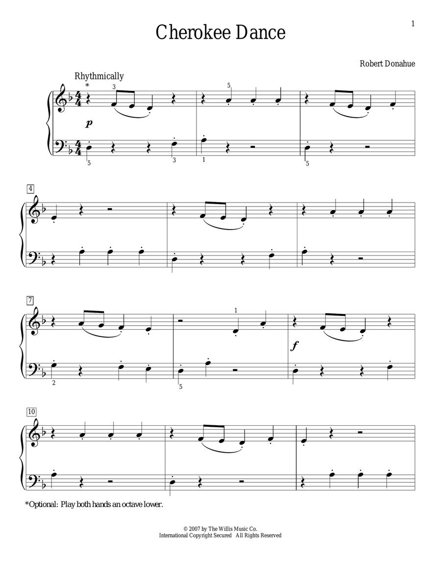Cherokee Dance Piano Method scores gallery preview page 1