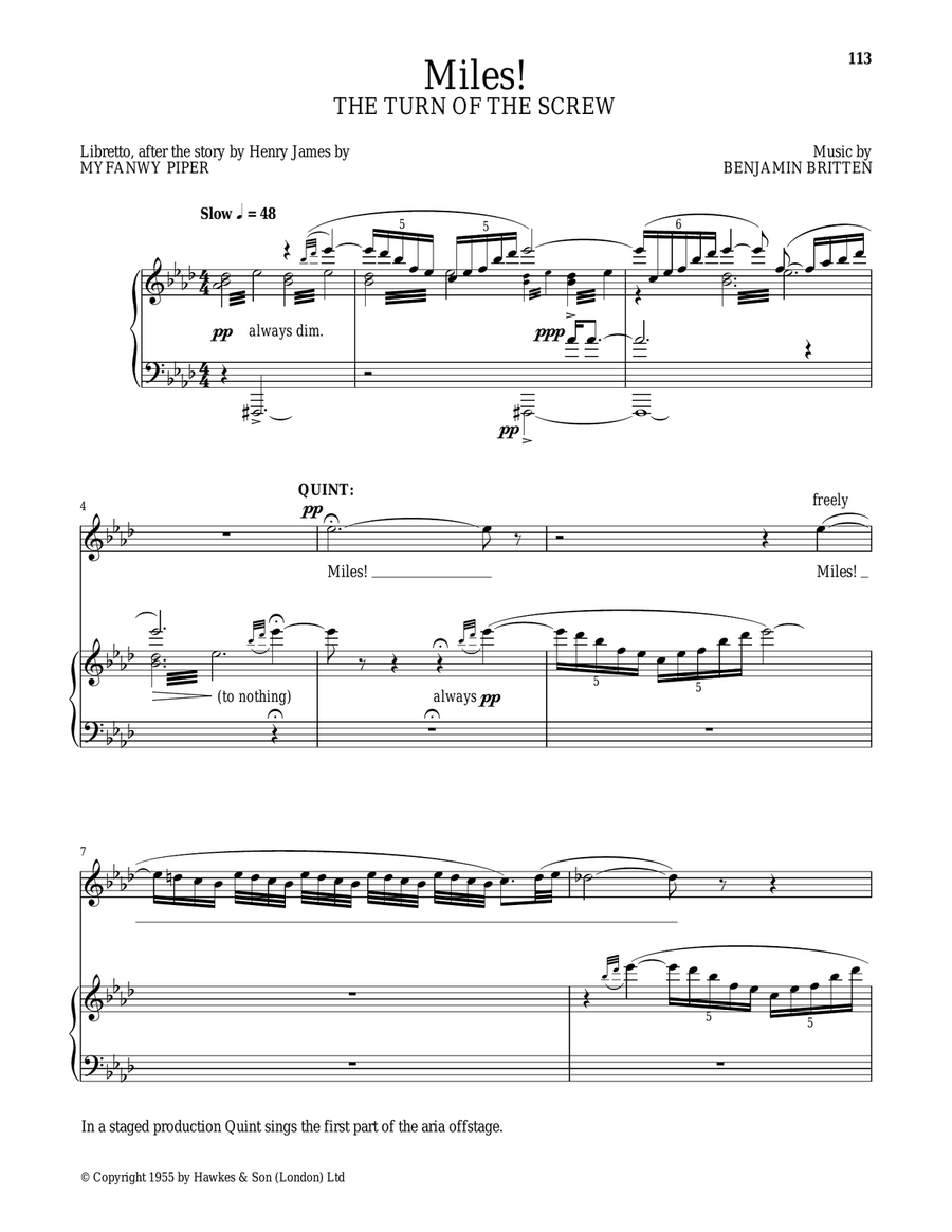 Miles! (from The Turn Of The Screw) Tenor Voice scores gallery preview page 1