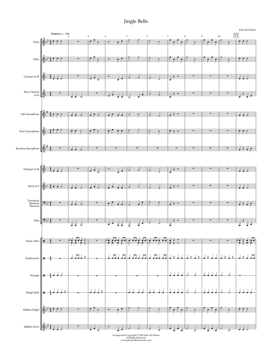Jingle Bells - for beginning/young band Concert Band scores gallery preview page 1