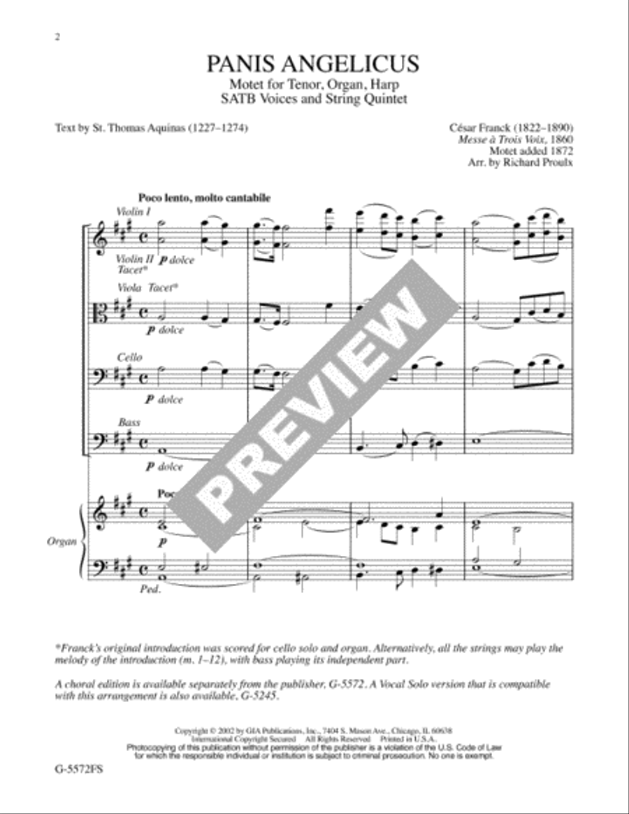 Panis Angelicus - Full Score Cello scores gallery preview page 2