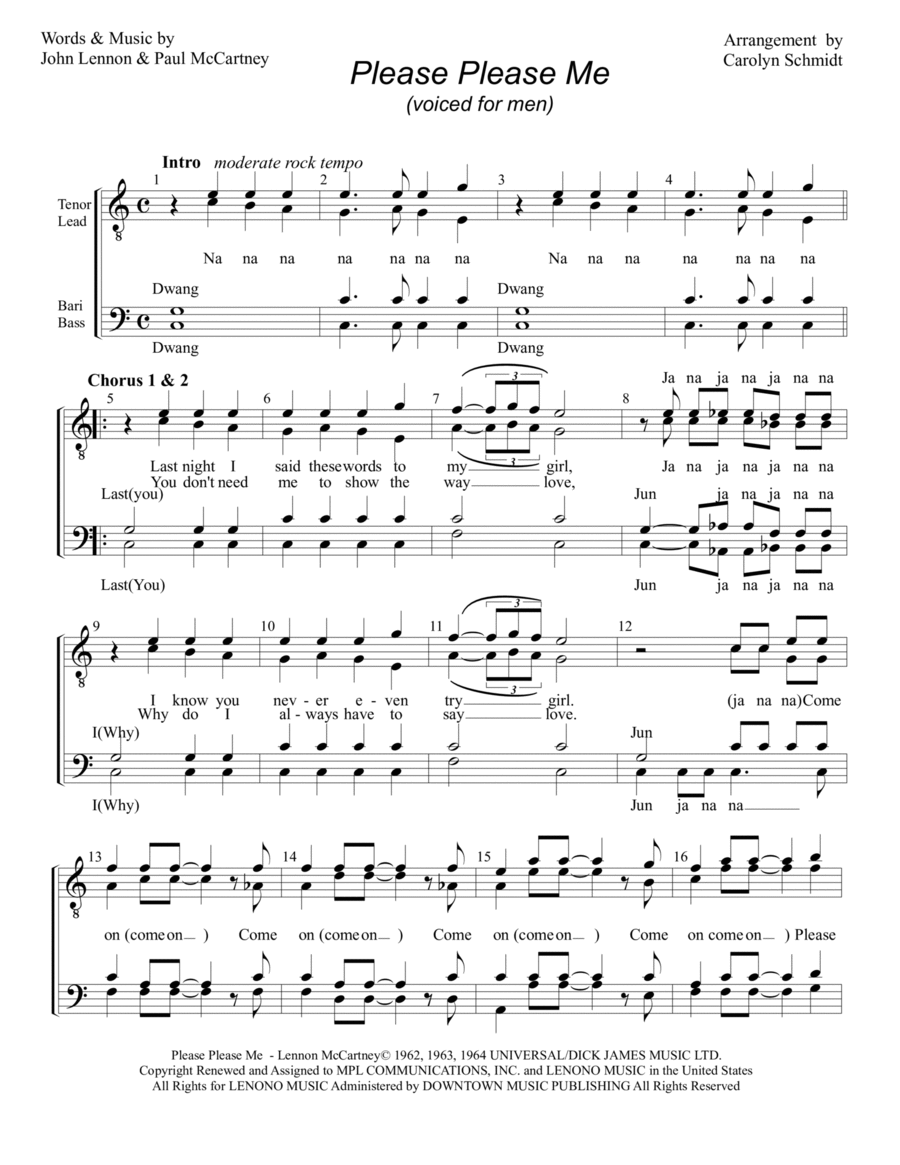Please Please Me Please Please Me TTBB scores gallery preview page 1