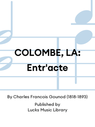 Book cover for COLOMBE, LA: Entr'acte