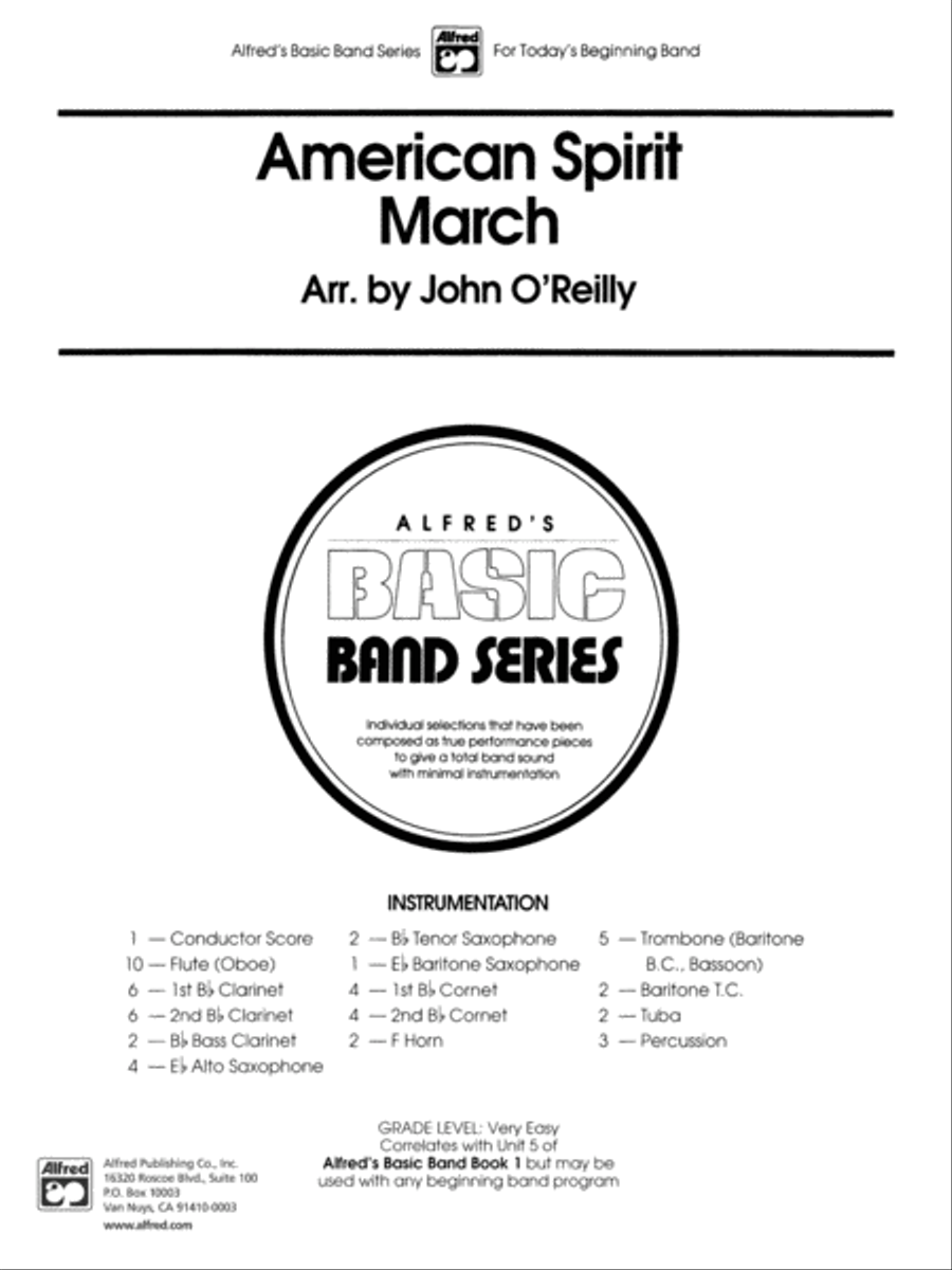 American Spirit March: Score Concert Band scores gallery preview page 1