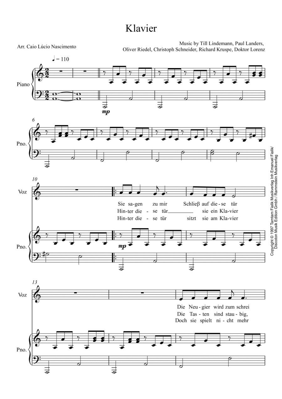 Klavier Voice scores gallery preview page 1