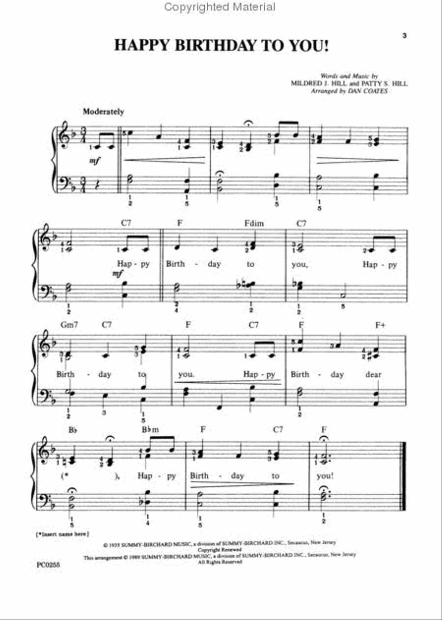 Happy Birthday to You! Happy Birthday to You! Piano Solo scores gallery preview page 2