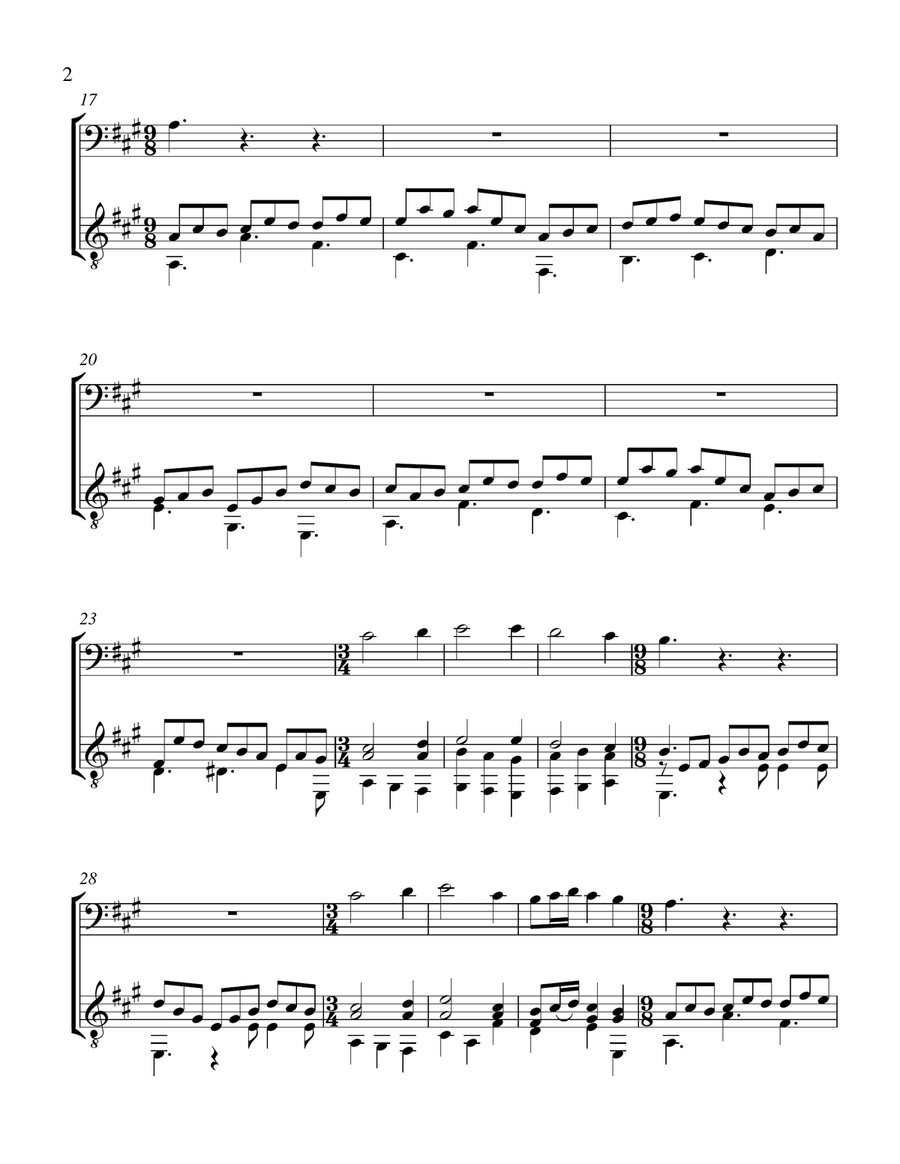 Jesu, Joy of Man's Desiring (Cello and Guitar) - Score and Parts String Duet scores gallery preview page 2