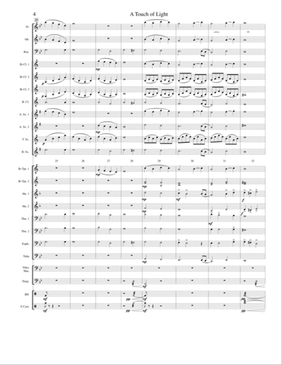 A Touch of Light Concert Band scores gallery preview page 4