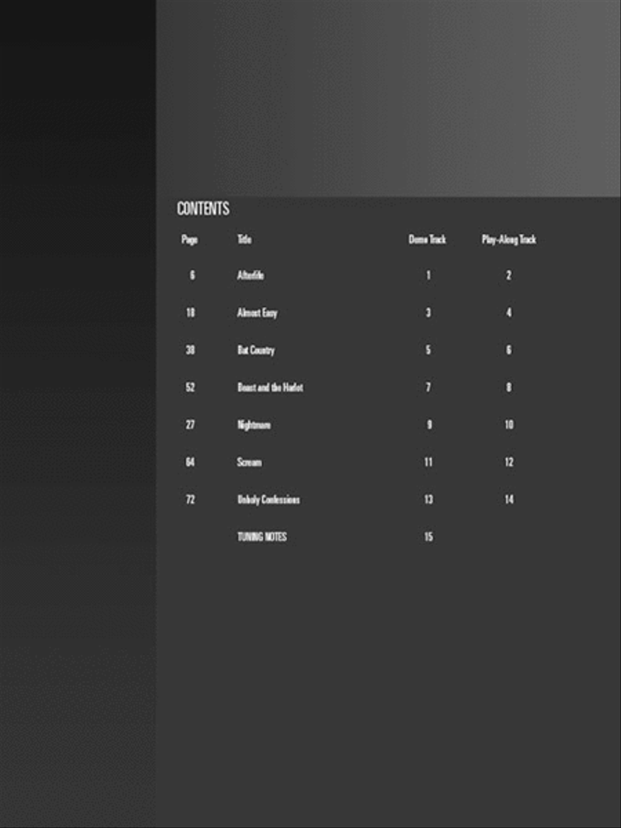 Avenged Sevenfold Bass Guitar Tablature scores gallery preview page 2