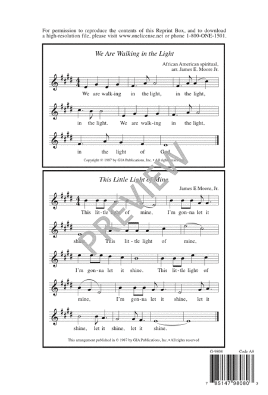 Two Songs of Light 4-Part scores gallery preview page 9