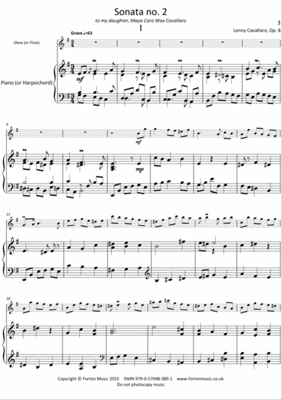 2nd Oboe Sonata Oboe Solo scores gallery preview page 3