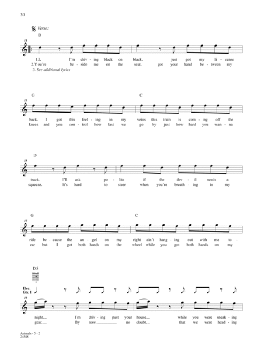 Animals Guitar Tablature scores gallery preview page 2