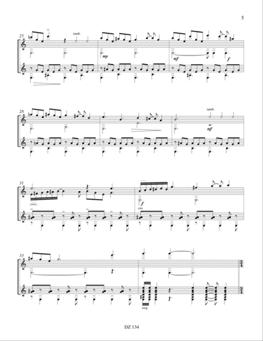Lune pourpre Classical Guitar scores gallery preview page 5