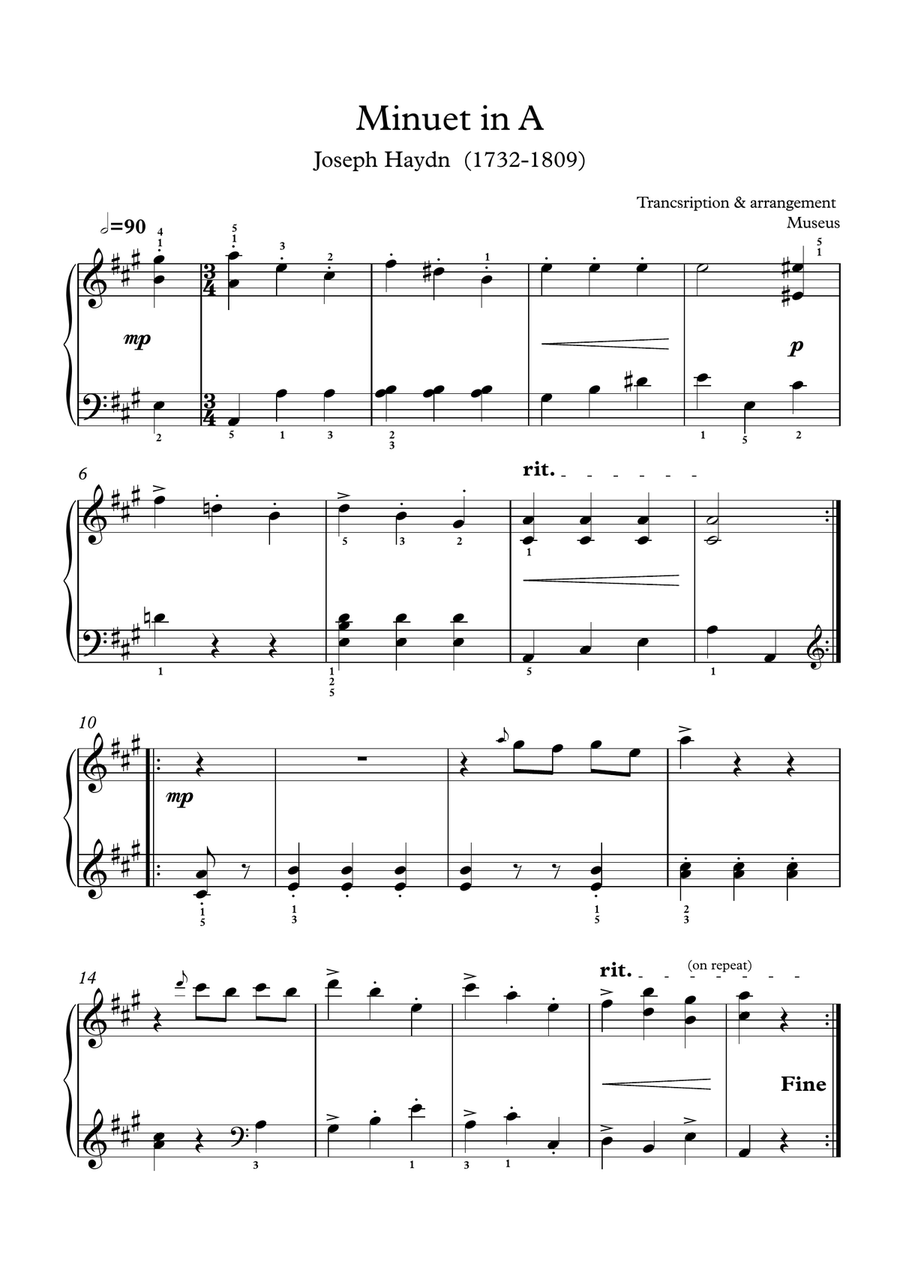Seven classical pieces for easy piano solo Easy Piano scores gallery preview page 5